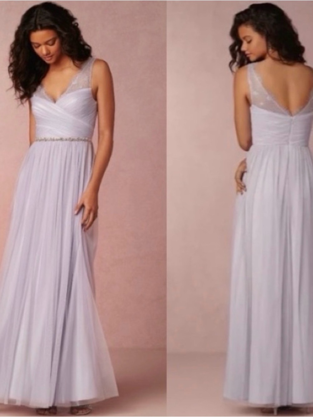 BHLDN Hitherto Fleur Dress Size 10 Lavender #bridesmaid #wedding #fitted #lace